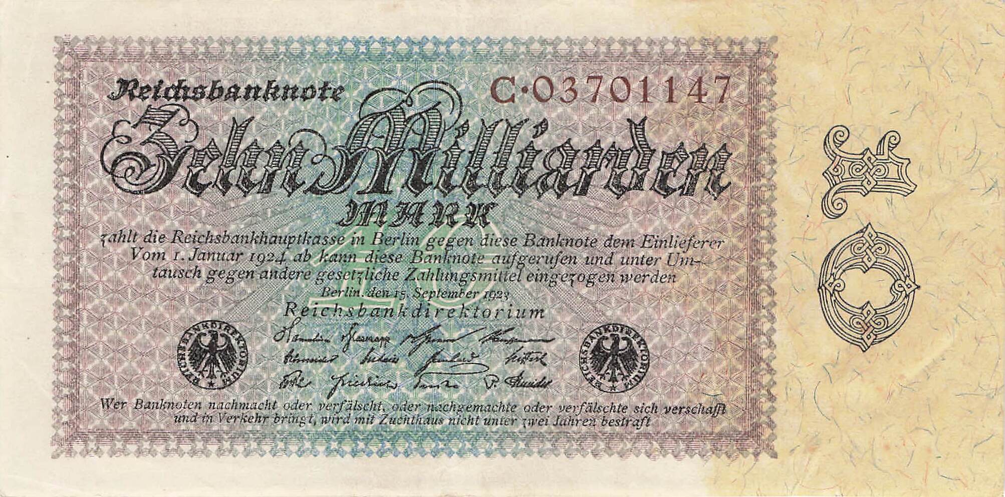 Ro.113 10 Milliarden Mark 1923